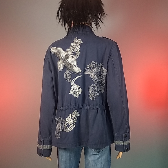Sheryl Crow embroidered military style jacket Sz L - Picture 1 of 17